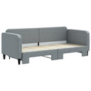 daybed med udtræk 80x200 cm stof lysegrå
