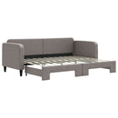 daybed med udtræk 80x200 cm stof gråbrun