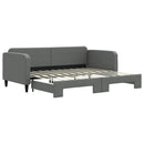 daybed med udtræk 90x200 cm stof mørkegrå