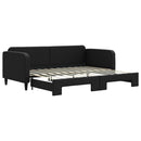 daybed med udtræk 90x200 cm stof sort