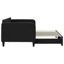 daybed med udtræk 90x200 cm stof sort