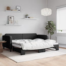 daybed med udtræk 90x200 cm stof sort