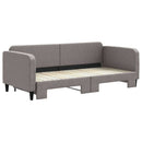 daybed med udtræk 90x200 cm stof gråbrun