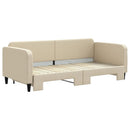 daybed med udtræk 90x200 cm stof cremefarvet
