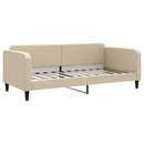 daybed med udtræk 90x200 cm stof cremefarvet