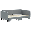 daybed med udtræk 100x200 cm stof lysegrå