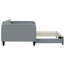 daybed med udtræk 100x200 cm stof lysegrå