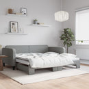 daybed med udtræk 100x200 cm stof lysegrå