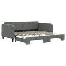 daybed med udtræk 100x200 cm stof mørkegrå