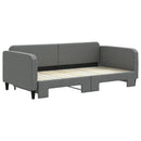 daybed med udtræk 100x200 cm stof mørkegrå