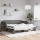 daybed med udtræk 100x200 cm stof mørkegrå