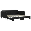 daybed med udtræk 100x200 cm stof sort