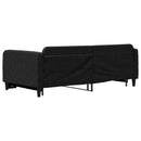 daybed med udtræk 100x200 cm stof sort