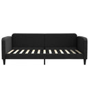 daybed med udtræk 100x200 cm stof sort