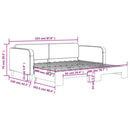 daybed med udtræk 100x200 cm stof sort