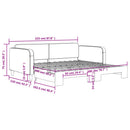 daybed med udtræk 100x200 cm stof gråbrun