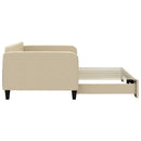 daybed med udtræk 100x200 cm stof cremefarvet