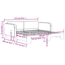 daybed med udtræk 90x190 cm stof mørkegrå