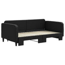 daybed med udtræk 90x190 cm stof sort
