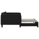 daybed med udtræk 90x190 cm stof sort