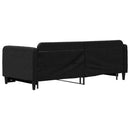 daybed med udtræk 90x190 cm stof sort