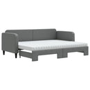 daybed med udtræk og madras 80x200 cm stof mørkegrå
