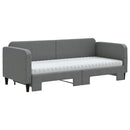 daybed med udtræk og madras 80x200 cm stof mørkegrå