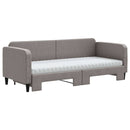 daybed med udtræk og madras 80x200 cm stof gråbrun