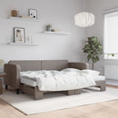 daybed med udtræk og madras 80x200 cm stof gråbrun