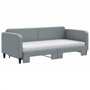 daybed med udtræk og madras 90x200 cm stof lysegrå
