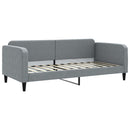 daybed med udtræk og madras 90x200 cm stof lysegrå
