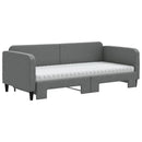 daybed med udtræk og madras 90x200 cm stof mørkegrå