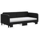 daybed med udtræk og madras 90x200 cm stof sort