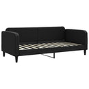 daybed med udtræk og madras 90x200 cm stof sort