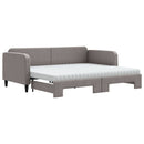 daybed med udtræk og madras 90x200 cm stof gråbrun