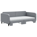 daybed med udtræk og madras 100x200 cm stof lysegrå