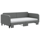 daybed med udtræk og madras 100x200 cm stof mørkegrå