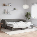 daybed med udtræk og madras 100x200 cm stof mørkegrå