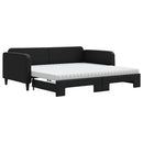 daybed med udtræk og madras 100x200 cm stof sort