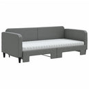 daybed med udtræk og madras 90x190 cm stof mørkegrå