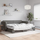 daybed med udtræk og madras 90x190 cm stof mørkegrå