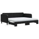 daybed med udtræk og madras 90x190 cm stof sort