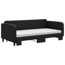 daybed med udtræk og madras 90x190 cm stof sort
