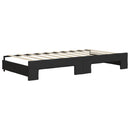 daybed med udtræk og madras 90x190 cm stof sort