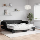 daybed med udtræk og madras 90x190 cm stof sort