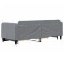 daybed med udtræk og skuffer 80x200 cm stof lysegrå
