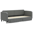 daybed med udtræk og skuffer 80x200 cm stof mørkegrå