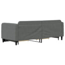 daybed med udtræk og skuffer 80x200 cm stof mørkegrå