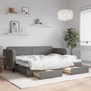 daybed med udtræk og skuffer 80x200 cm stof mørkegrå