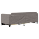daybed med udtræk og skuffer 80x200 cm stof gråbrun